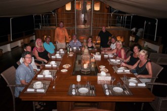 Dining on the front deck.