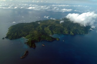 Ariel view of Cocos Island.