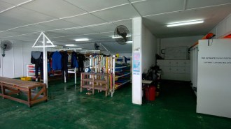 Lots of space to kit up and store equipment.