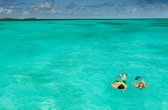 Great snorkeling can be had off the beach.