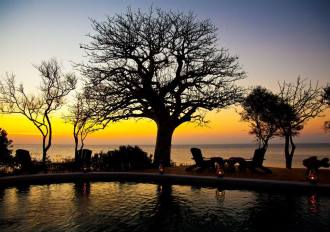 Bar and Deck at Sunset.