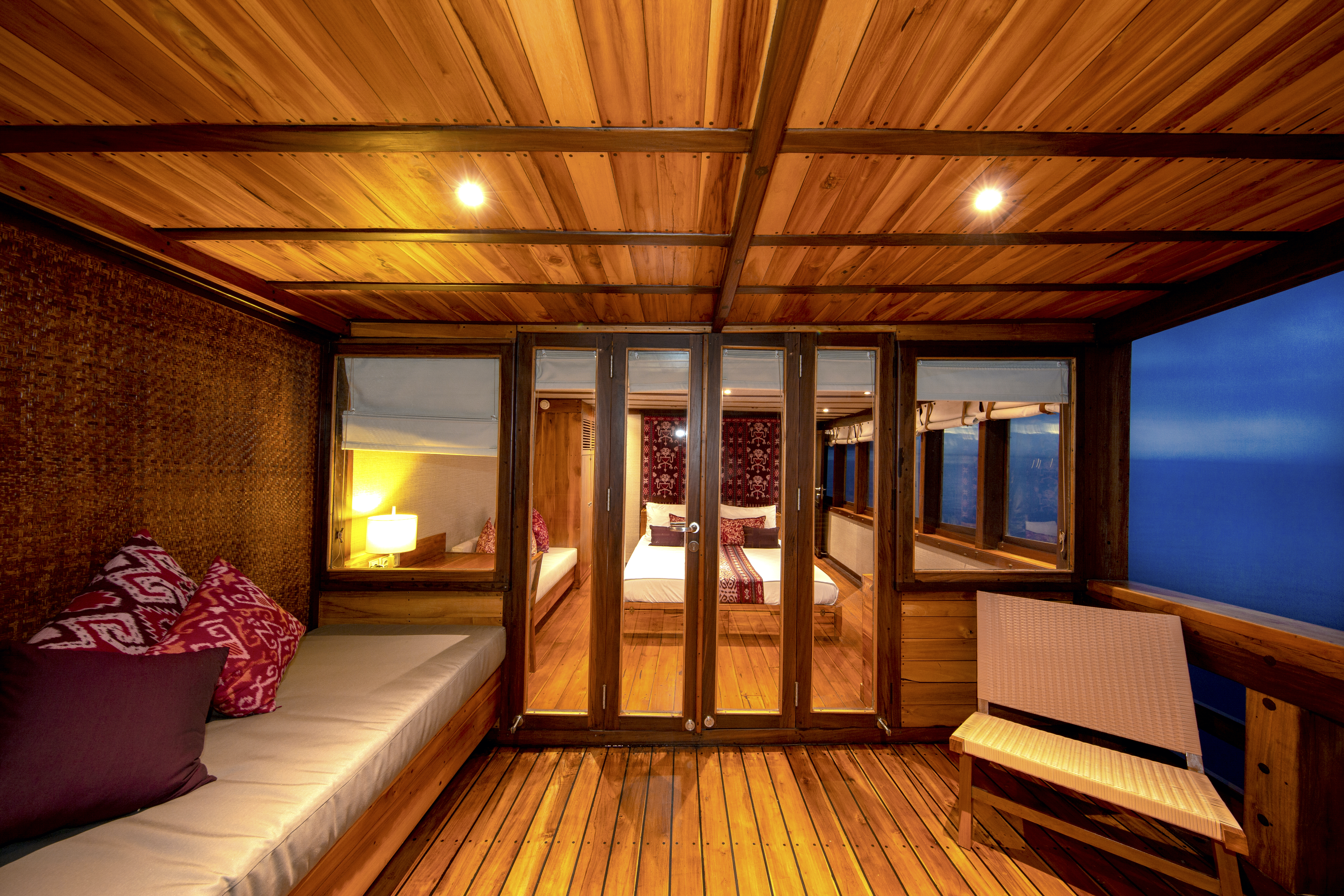 Coralia Liveaboard Master Cabin Nighttime 3